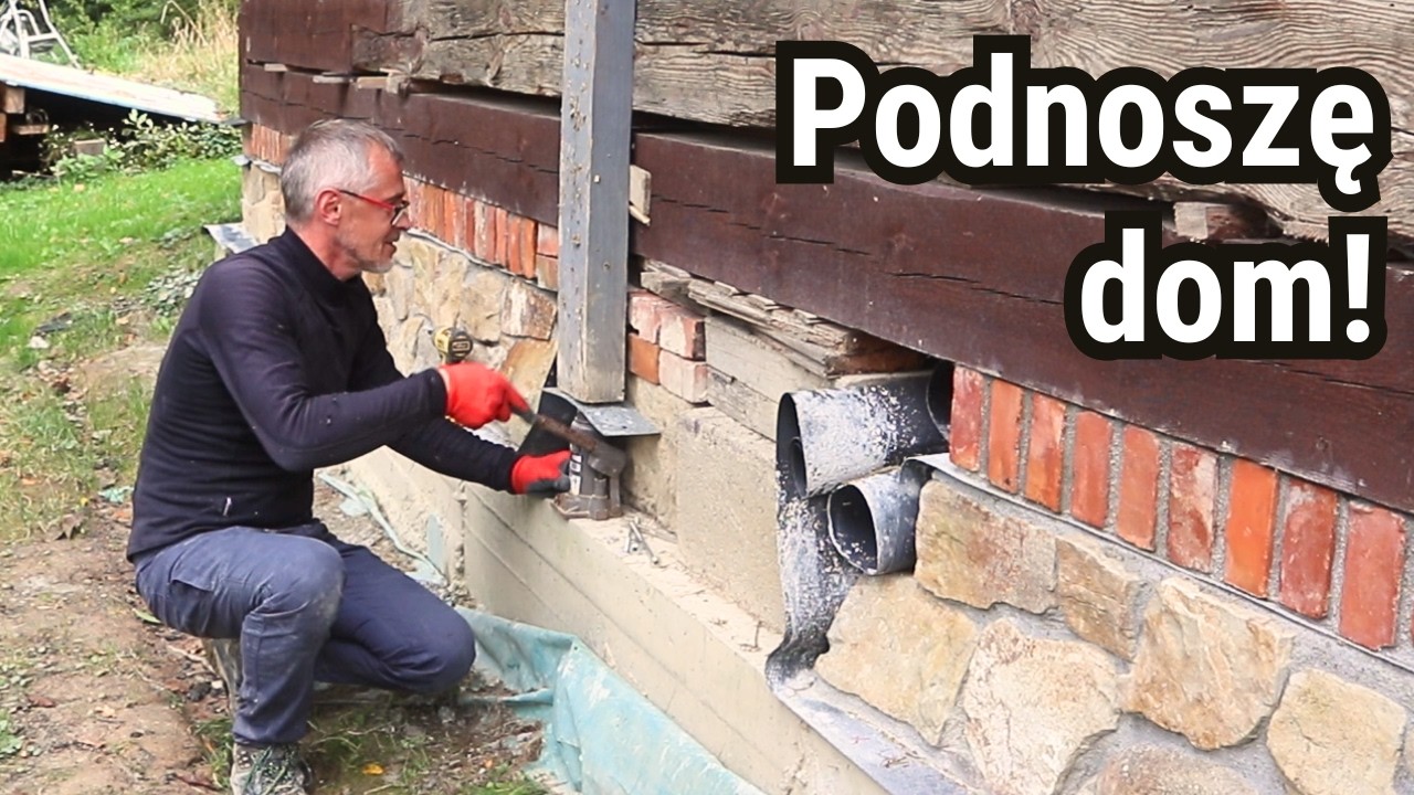 Поднимаю дом домкратами и возводю каменный фундамент 🏡🪨