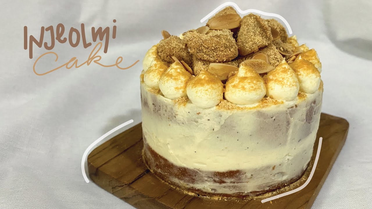 Korean Bingsu Inspired Cake (Injeolmi 인절미 Roasted Soybean Cake) | Lizziebeets