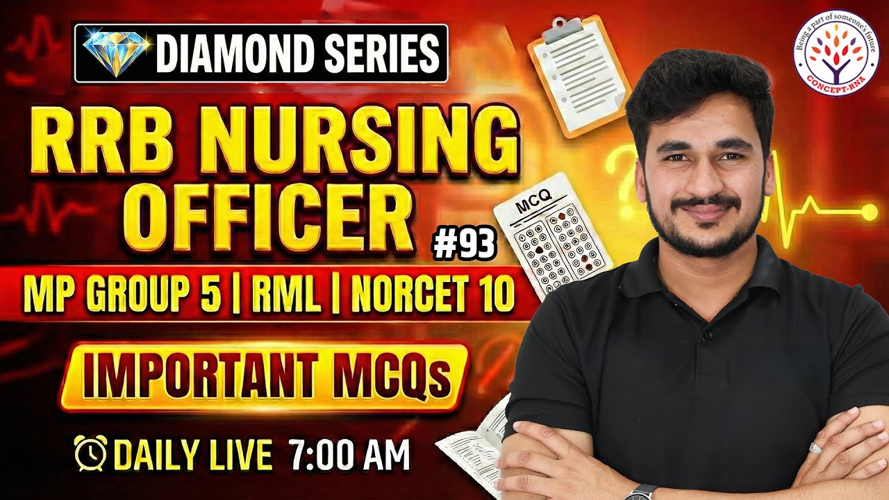 RRB Nursing Officer Important MCQs | Diamond Series | MP Group-5 | RML | NORCET-10 |By Vikas Sir #93