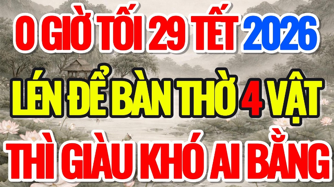 0H TỐI 29 TẾT 2026, LÉN ĐỂ BÀN THỜ 4 VẬT NÀY, THÌ GIÀU KHÓ AI BẰNG - Lời Phật Dạy #loiphatday