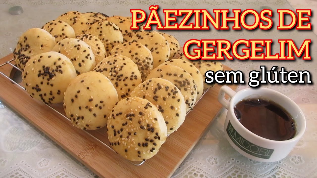 PÃEZINHOS COM GERGELIM SEM GLÚTEN | PODE SER ASSADO NO FORNO OU NA FRIGIDEIRA