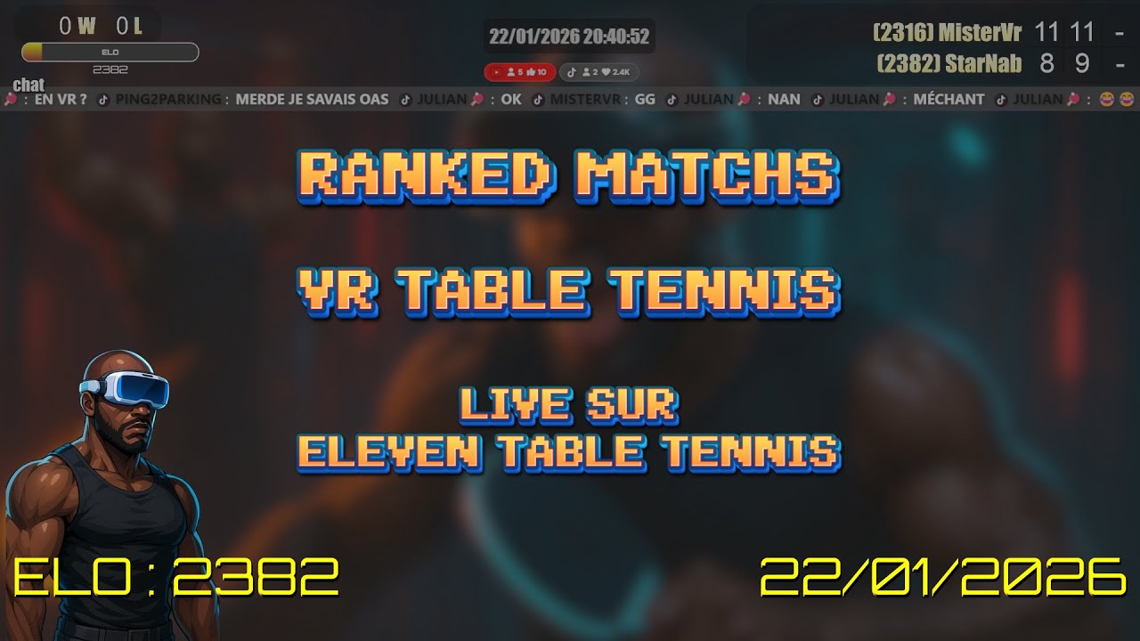 🔴LIVE ping-pong VR 🏓 FRAPPE GAGNE LE FUTUR MAINTENANT🏓 ELO➡️2405