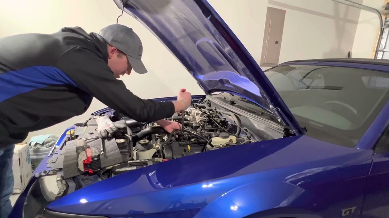 How to replace spark plugs and coil packs in a 99-04 Mustang GT.