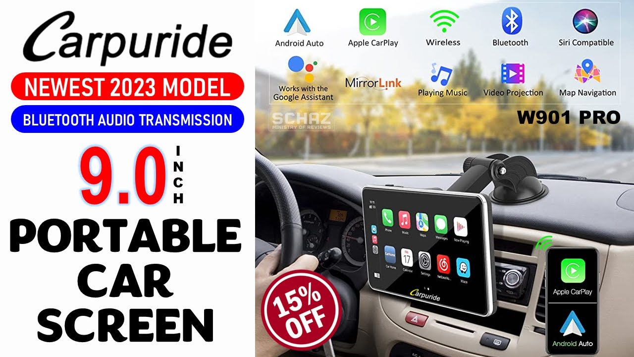 Newest Carpuride 9'' Portable Wireless Car Screen 2023 - UPGRADED 🌟  UNBOXING REVIEW