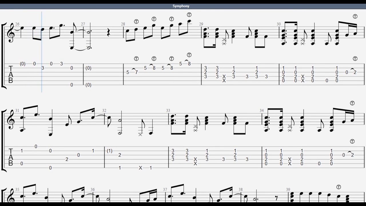 clean Bandit Ft Zara Larsson Symphony  Guitar Tab  Fingerstyle ( Billy winata )