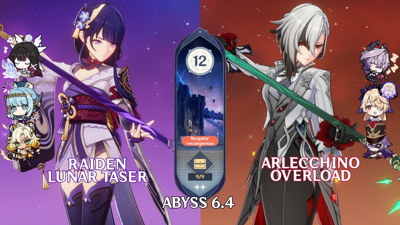 C0 Raiden Lunar Taser & C0 Arlecchino Overload | Genshin Impact Abyss 6.4 Floor 12 9 Stars