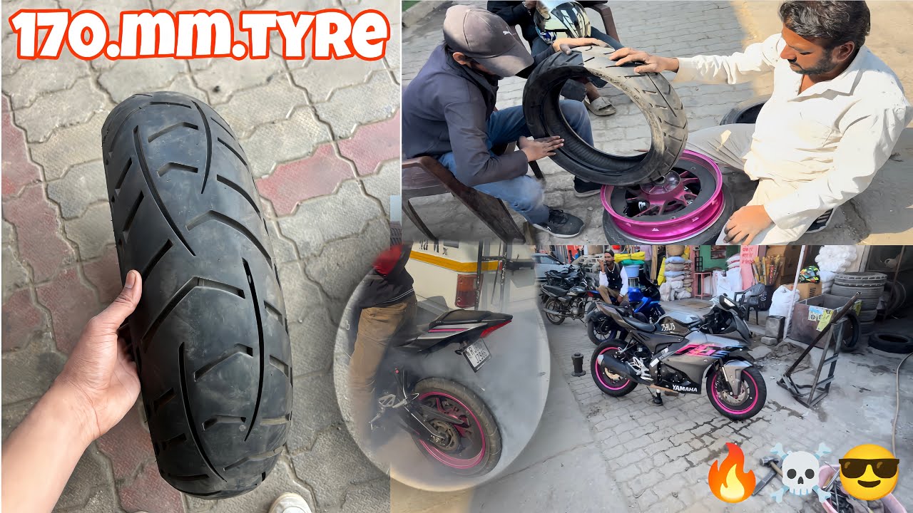 R15 v4 Fitted with 170/60 size || Yamaha || tourance tyre🔥🔥 Only one tyre.🔥🔥