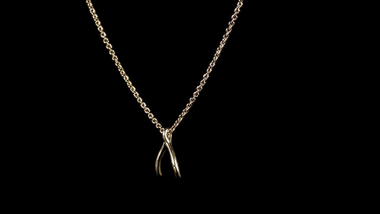 Gold wishbone necklace