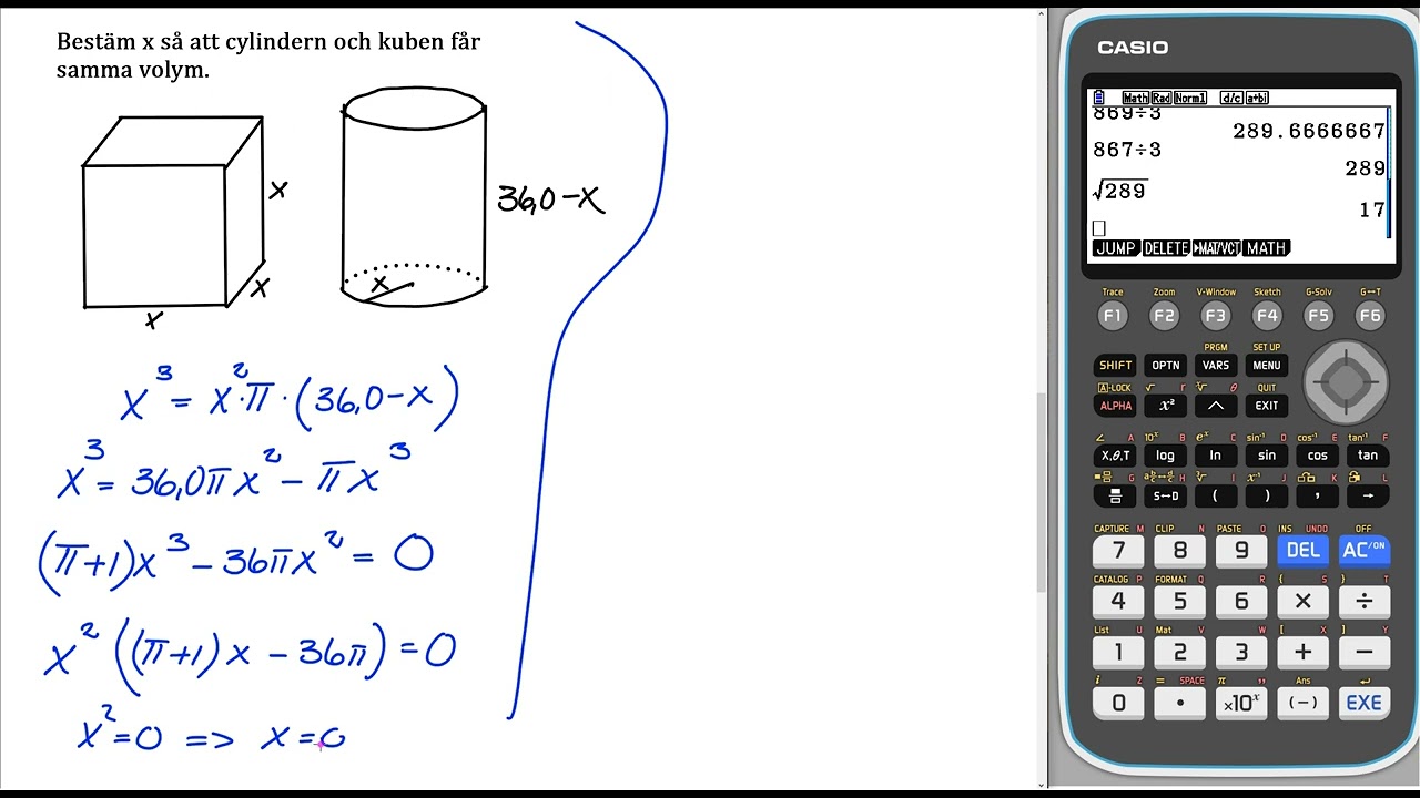 Matematik 5000+ 3b Uppgift 1228 algebraisk lösning för reviderad ämnesplan 2021 v3