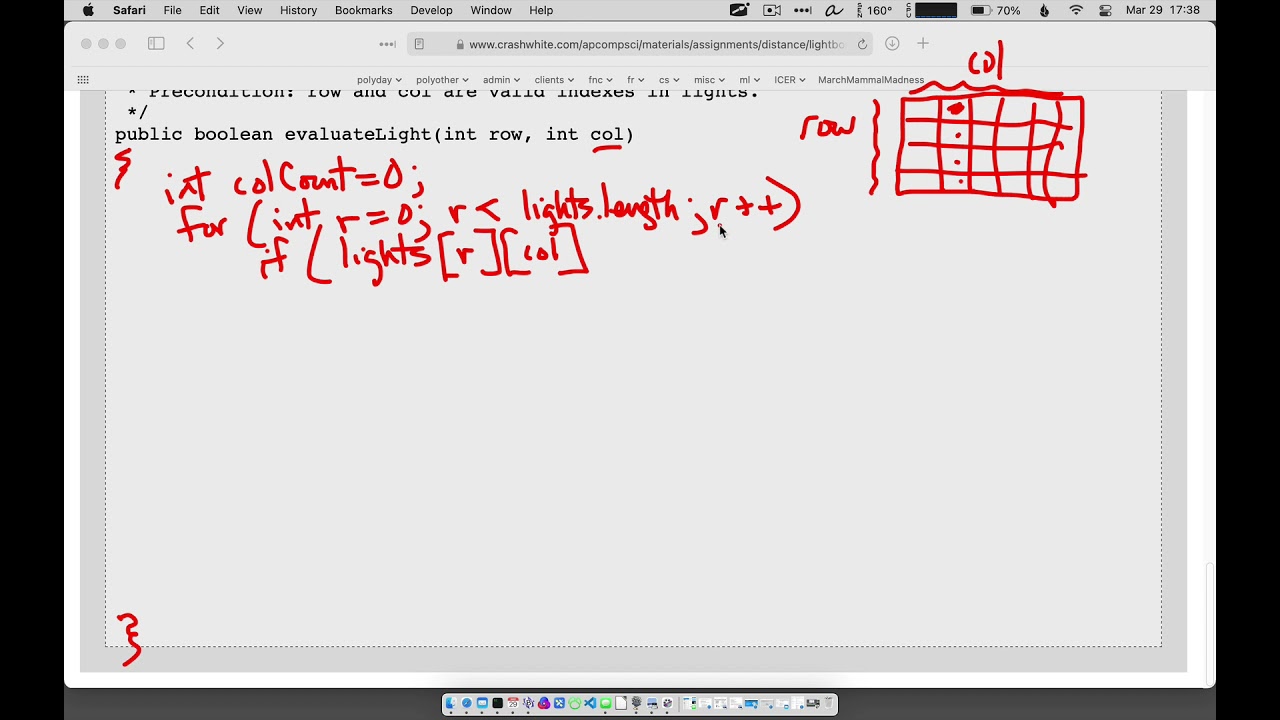 AP Computer Science A, 2019, Problem 4 - LightBoard, part b