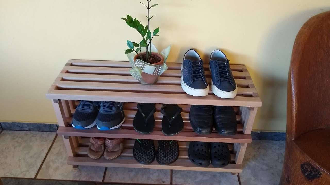 Como fazer uma sapateira ripada multi uso! How to make a multi-use slatted shoe rack!