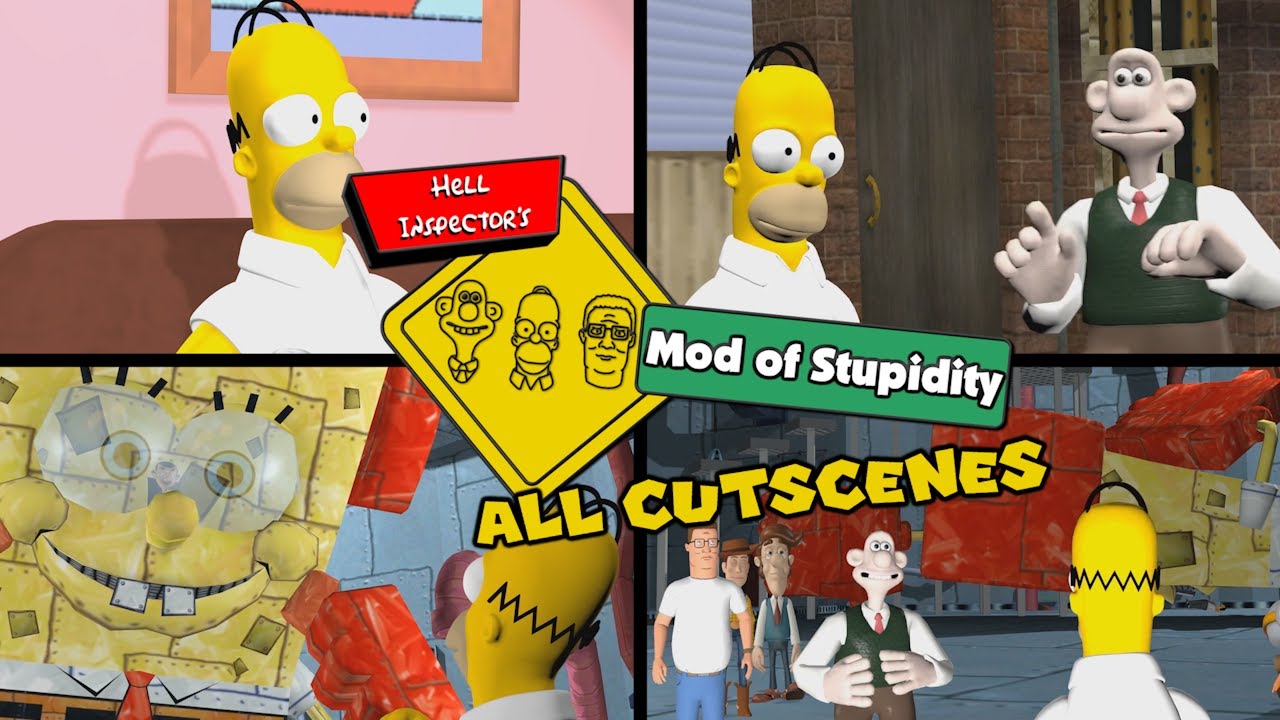 The Simpsons Hit & Run - Hell Inspector's Mod of Stupidity All Cutscenes