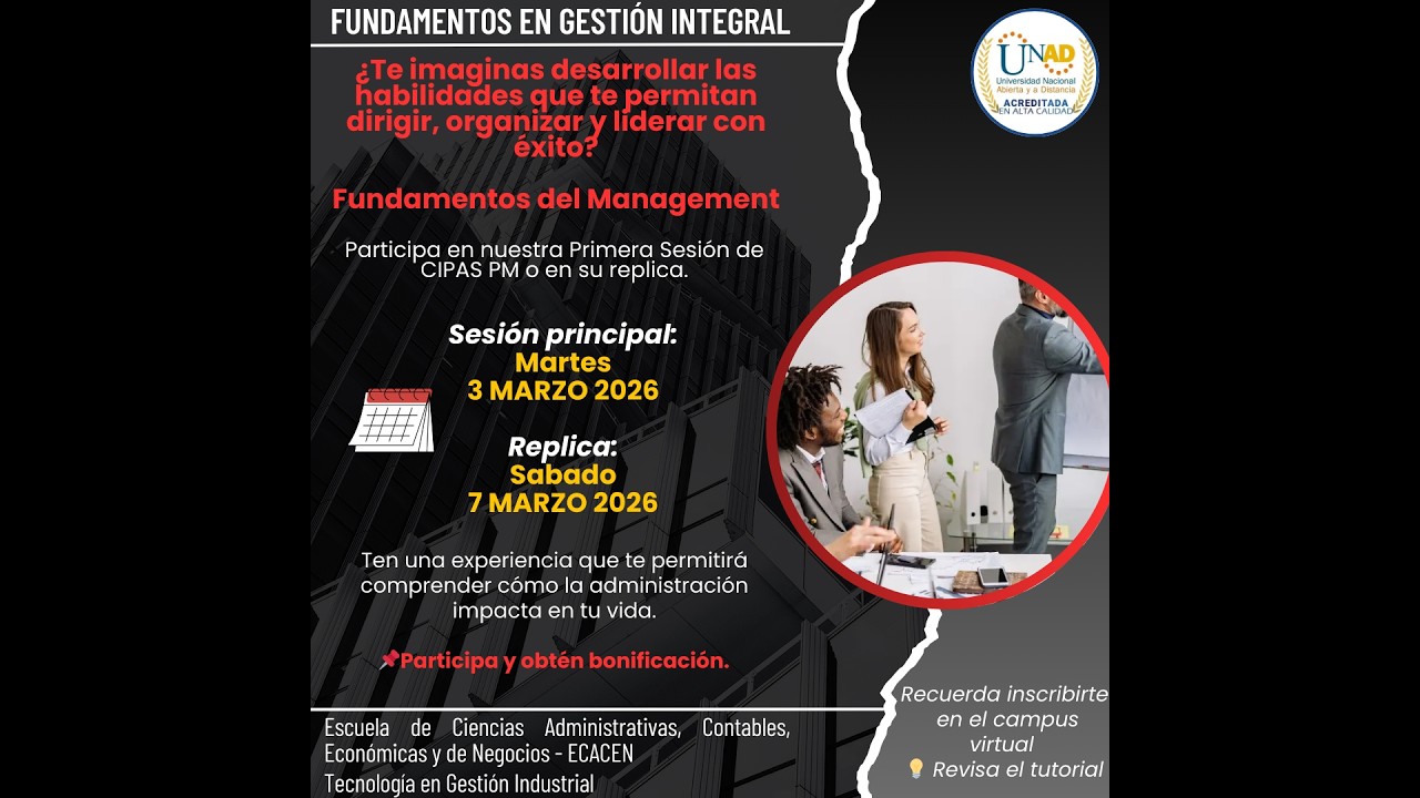 CIPA PM - FUNDAMENTOS DEL MANAGEMENT (10:30 AM) - FGI UNAD