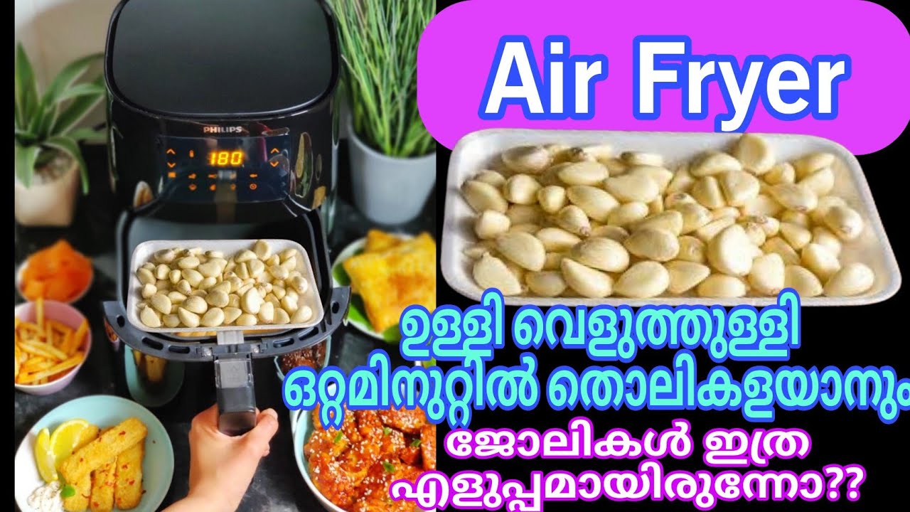 എത്ര കിലോ വെളുത്തുള്ളി ഒറ്റമിനുറ്റിൽ തൊലികളയാം Air Fryer Philips Uses അറിയേണ്ടതെല്ലാം No Oil Recipes