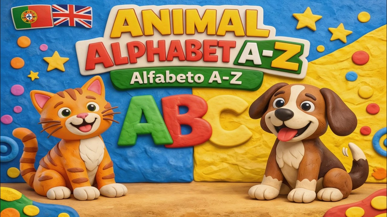 Learn the Alphabet A–Z / Alfabeto A-Z in European Portuguese & English Animal Song for Kids