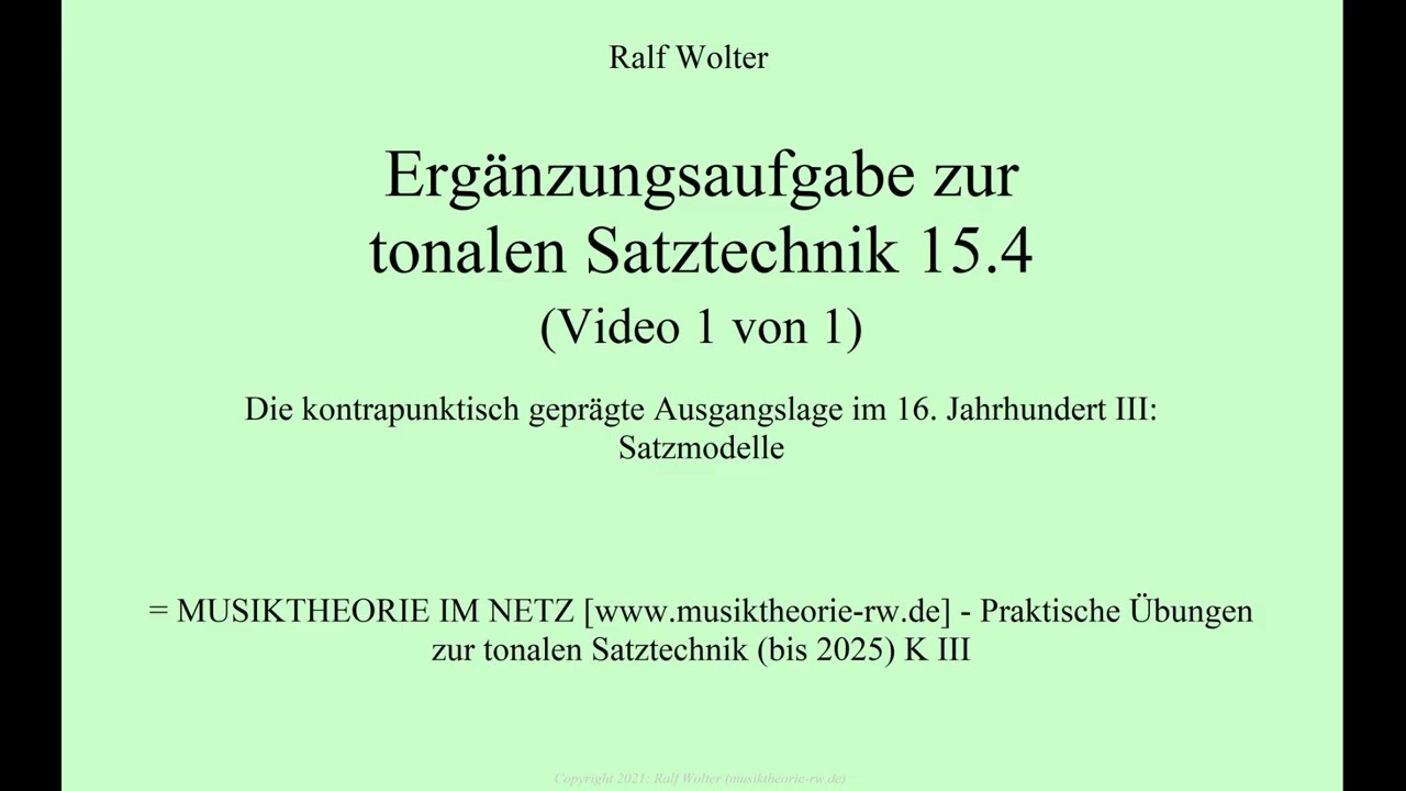 Ergänzungsaufgabe zur tonalen Harmonik 15.4 (Video 1 von 1)