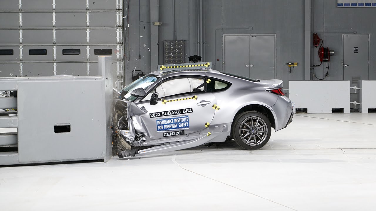 2022 Subaru BRZ driver-side small overlap IIHS crash test