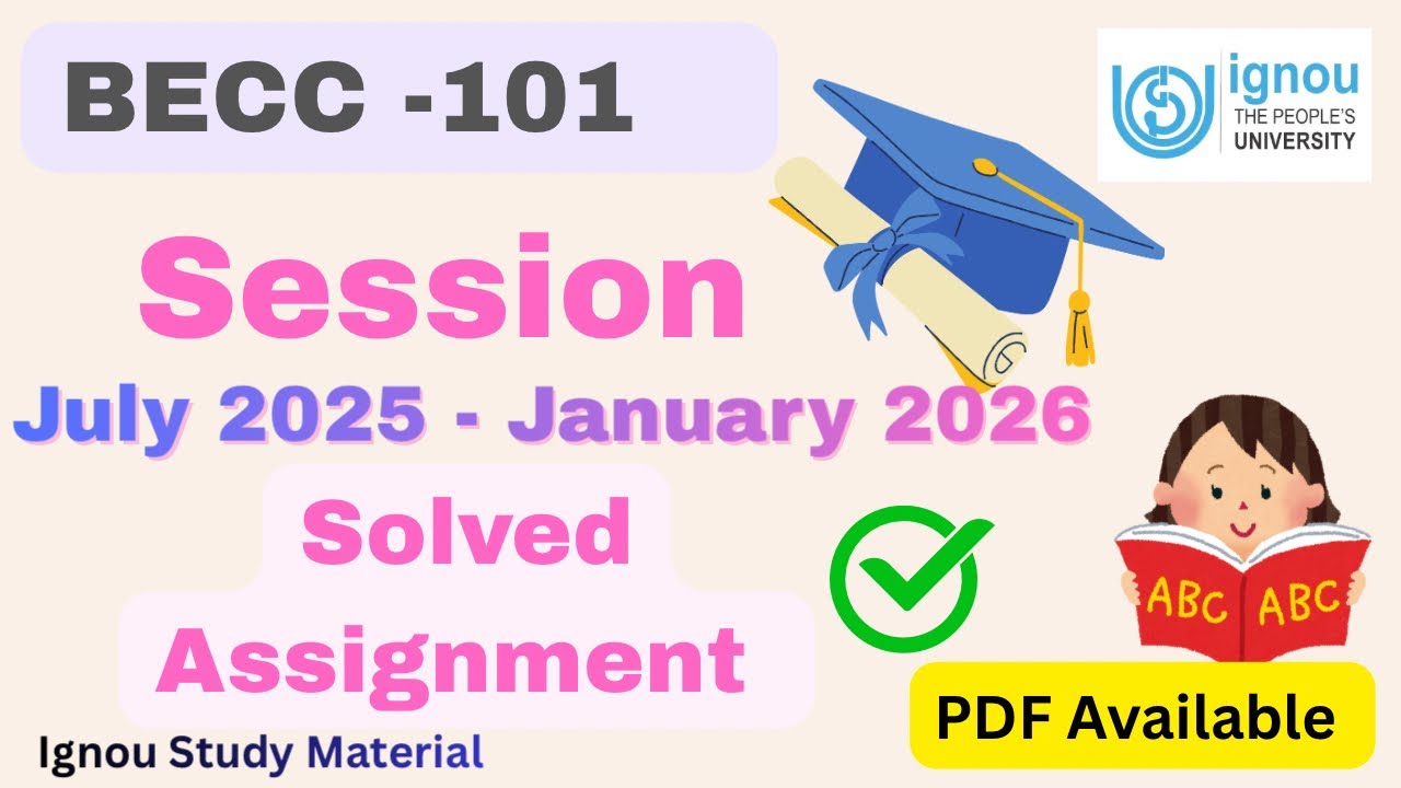 BECC -101 Introductory Microeconomics \\ Solve Assignment July 2025 & January 2026 #ignou #becc101 