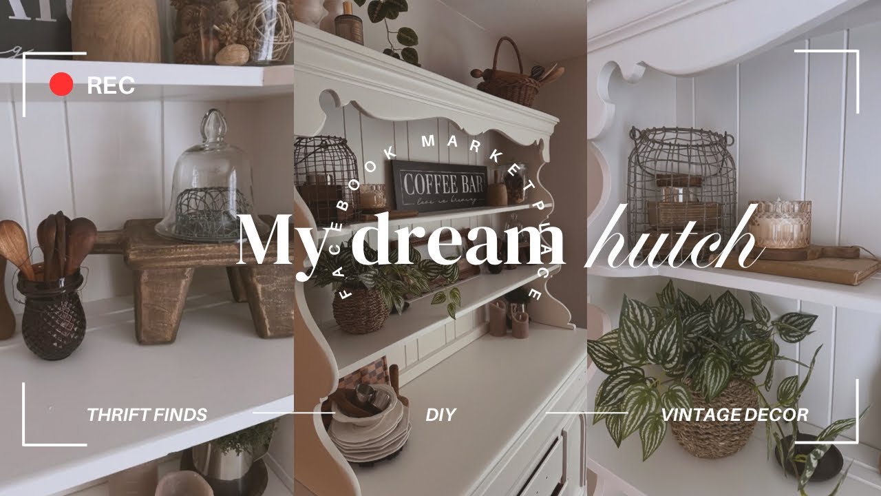 DIY + DECORATE MY DREAM HUTCH WITH ME | Thrifted Treasures, Vintage Finds + Hobby Lobby Haul
