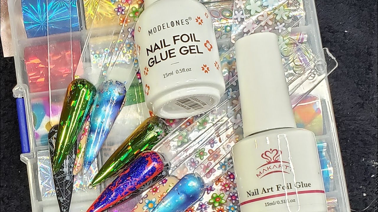 MAKARTT VS MODELONES NAIL FOIL GLUE | how to use nail foils | best nail foil glue