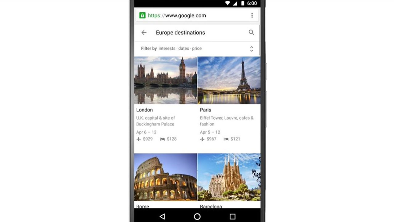 Przedstawiamy Destinations w Google