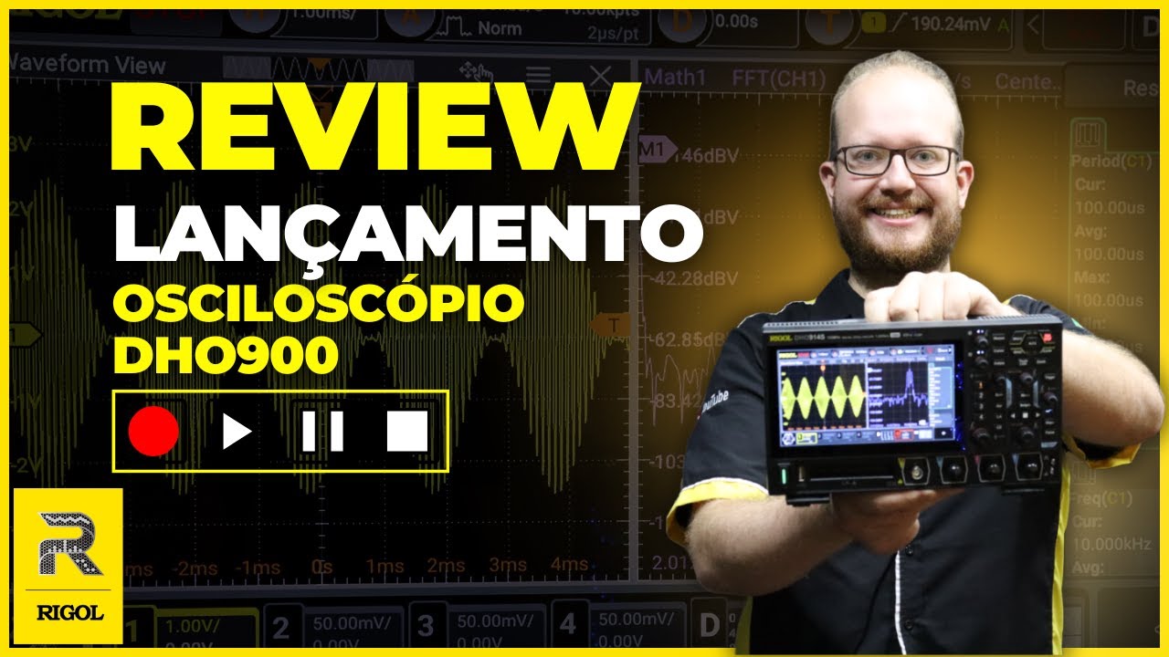 Osciloscópio RIGOL DHO914S DHO900 Review - 12 Bits - Decodificador de Protocolos - Eletronica Facil