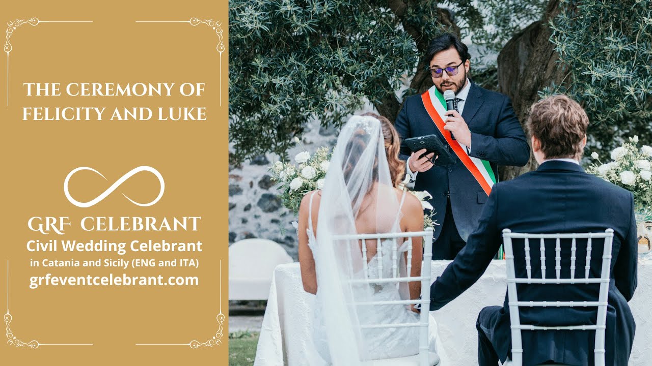 The Ceremony of Felicity and Luke ENG GRF Civil Wedding Celebrant Catania and Sicilia
