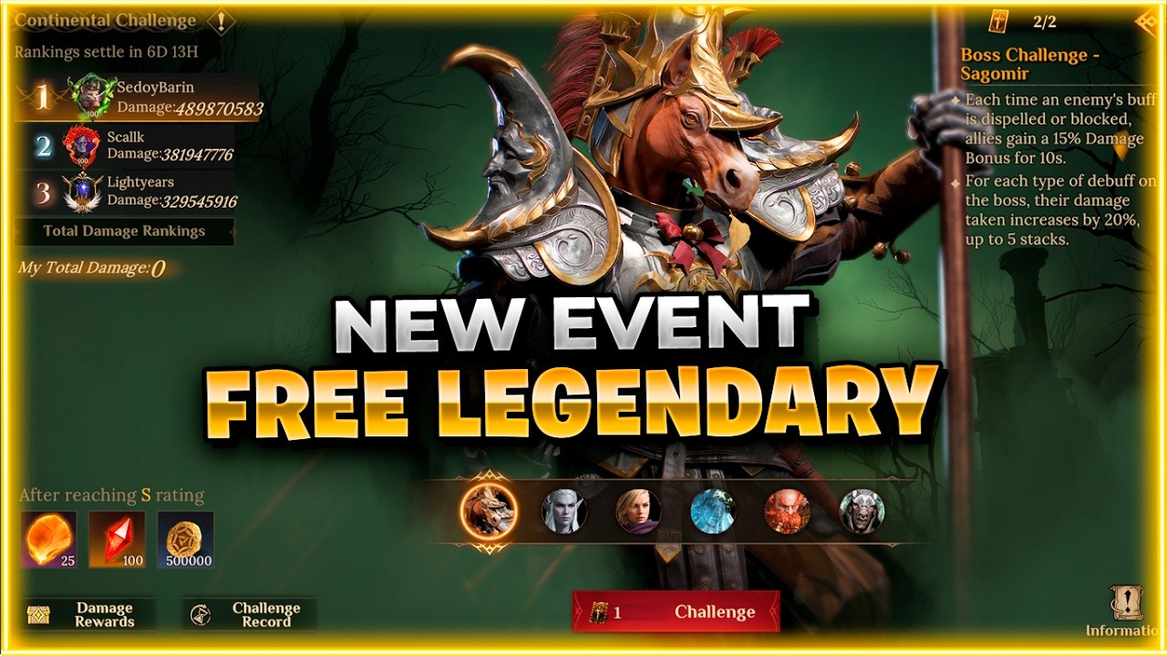GET A FREE Legendary! New Event & Continental Challenge Bosses Dragonheir: Silent Gods