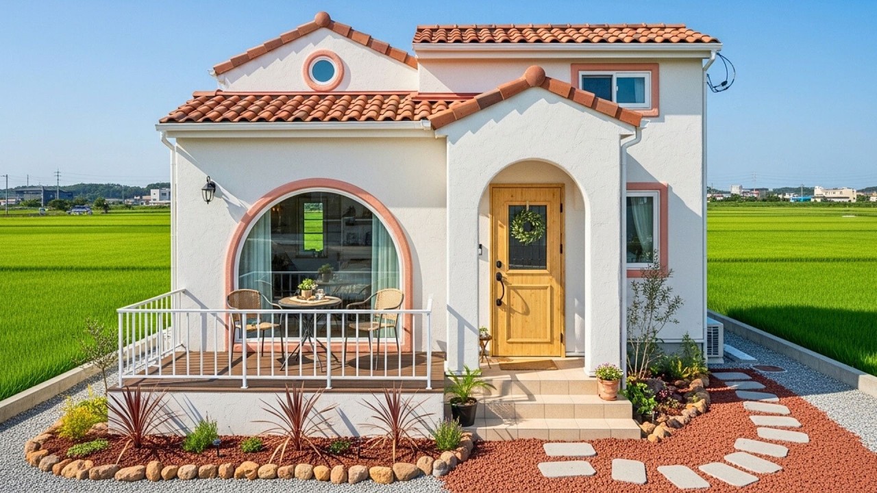 Beautiful Mediterranean Tiny House Designs With Arched Windows, Terracotta Roof Tiles, And Cozy Pati