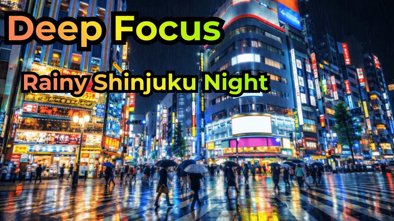 Rainy Shinjuku Night  Deep Focus BGM for Study & Work (Tokyo Lo-Fi)