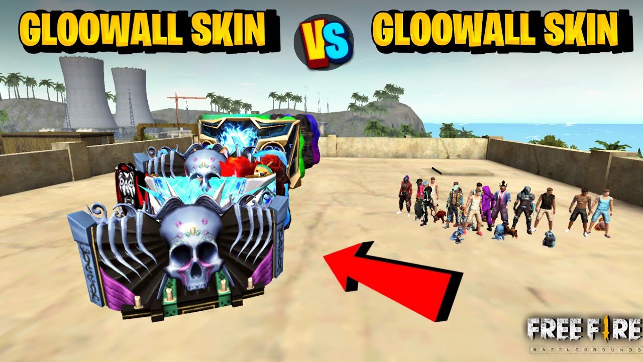 Free Fire Gloowall Skin Fight On Factory Roof - 1 Vs 1 Gloowall Skin Challenge in free fire