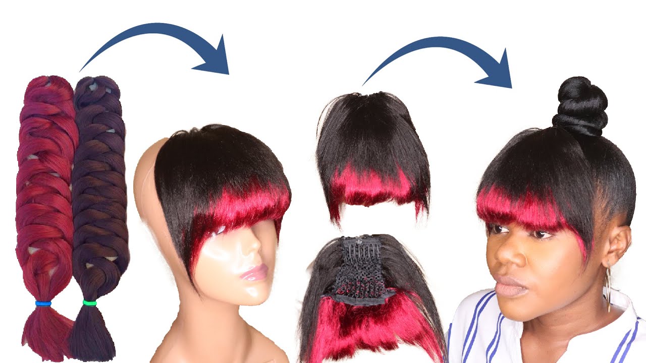 DIY Straight Crochet Wig Using Expression Braif Extension - Bang Wig Made Easy