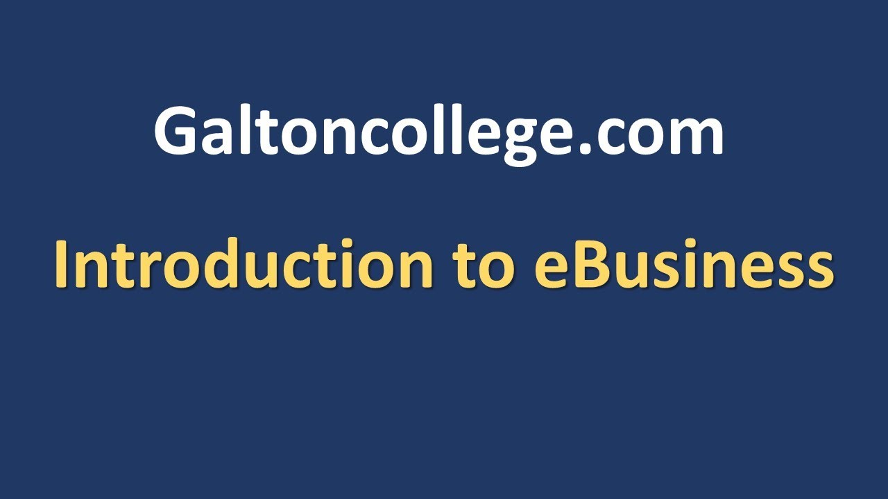Introduction to eBusiness