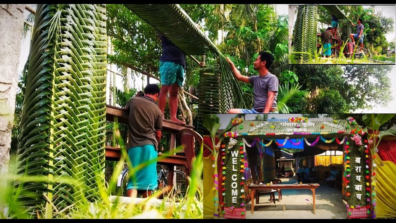 The making of coconut gate|| Natural gate 🌴🌴