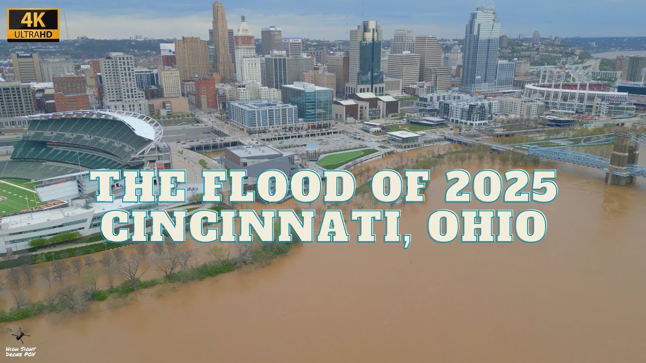 4K Drone Footage - The Flood of 2025 in Cincinnati, Ohio