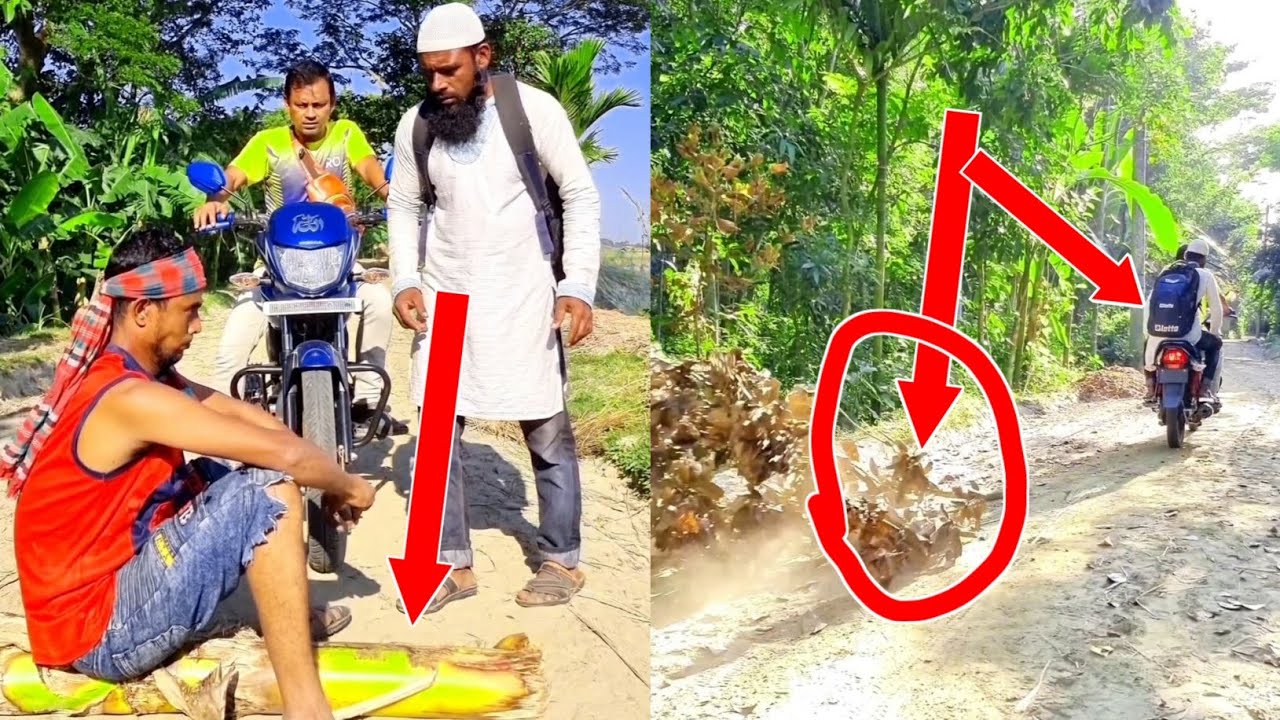 কলা গাছ দিয়ে গাড়ি আটকিয়ে তারপর বেঁধে দিল কি