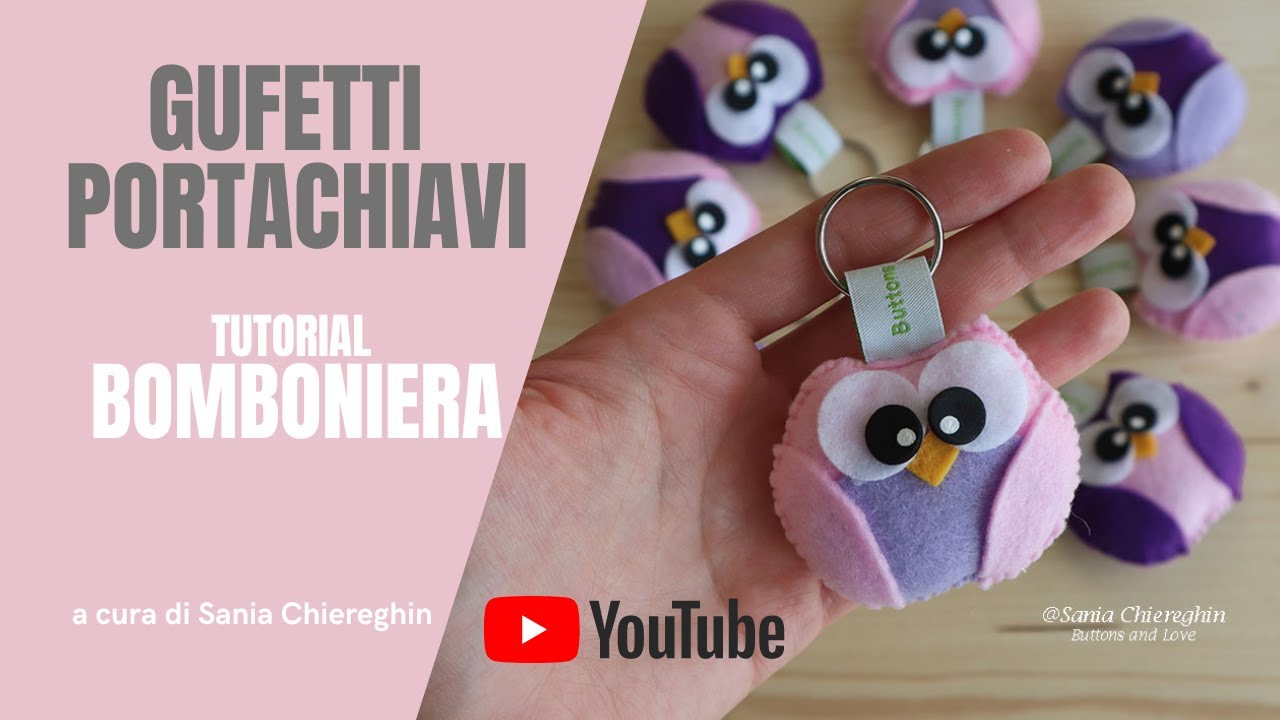 Gufetto in Pannolenci Portachiavi idea Bomboniera Laurea facile e veloce. Bomboniera Comunione
