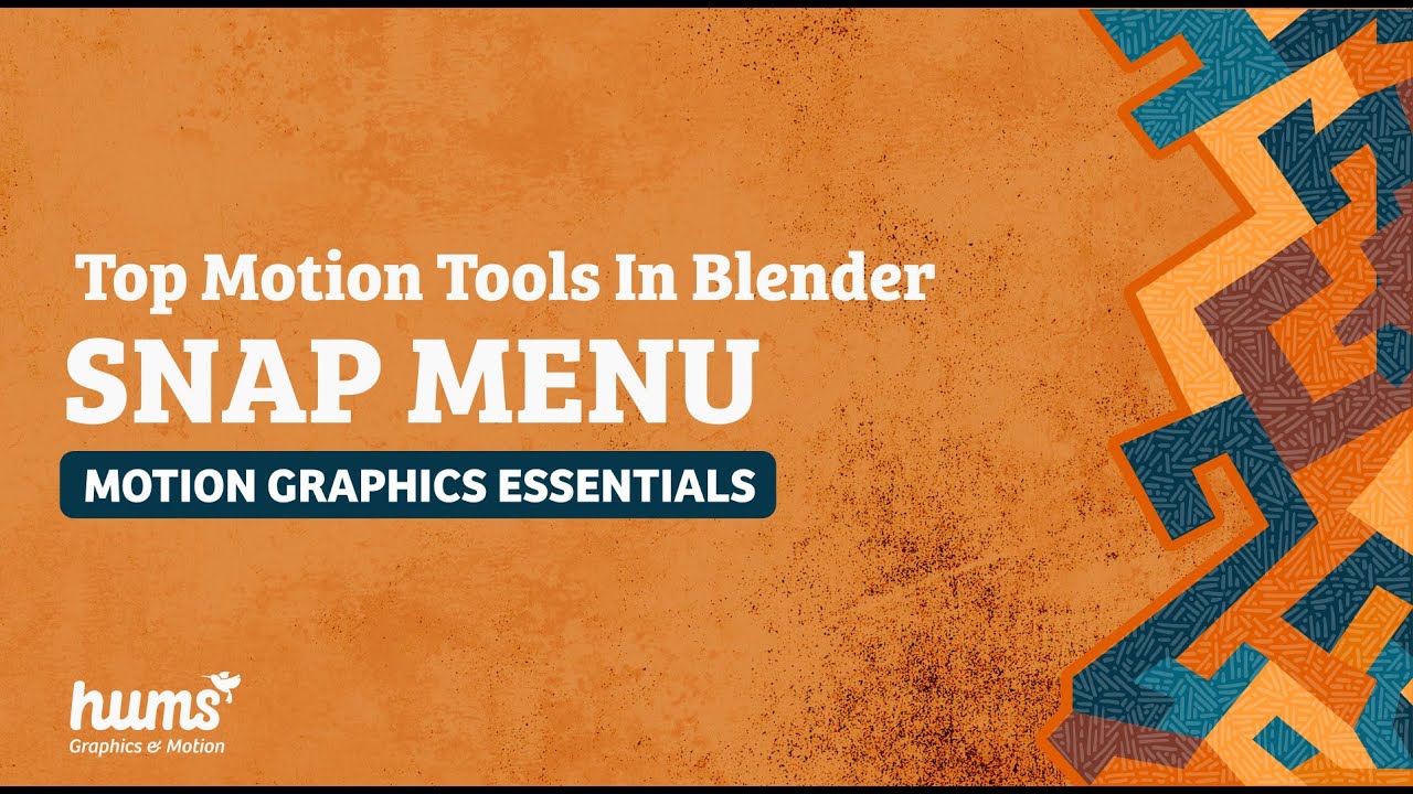 Motion Graphic Essentials | Top Motion Tools for Blender | 3 Snap Menu
