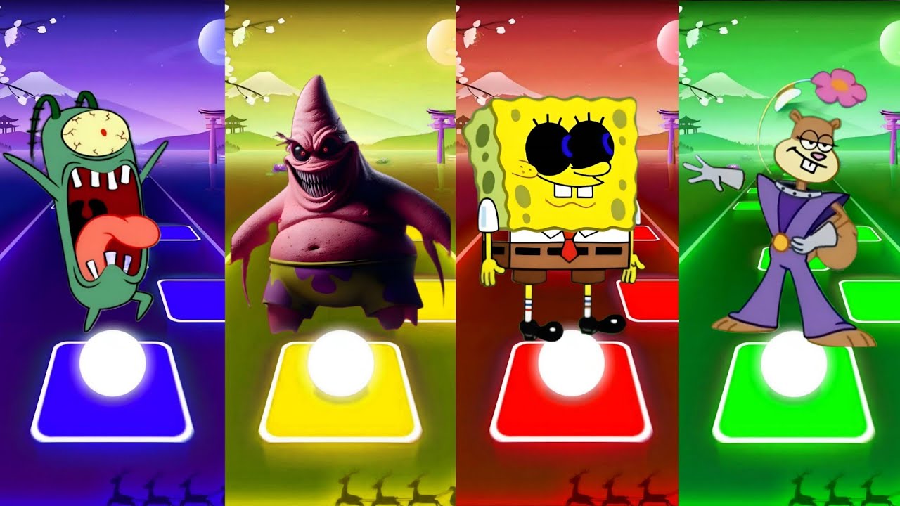 PATRICK EXE  🆚 PLANKTON EXE 🆚 SANDY CHEEKS EXE 🆚 MR KRABS EXE | Tiles Hop Battle