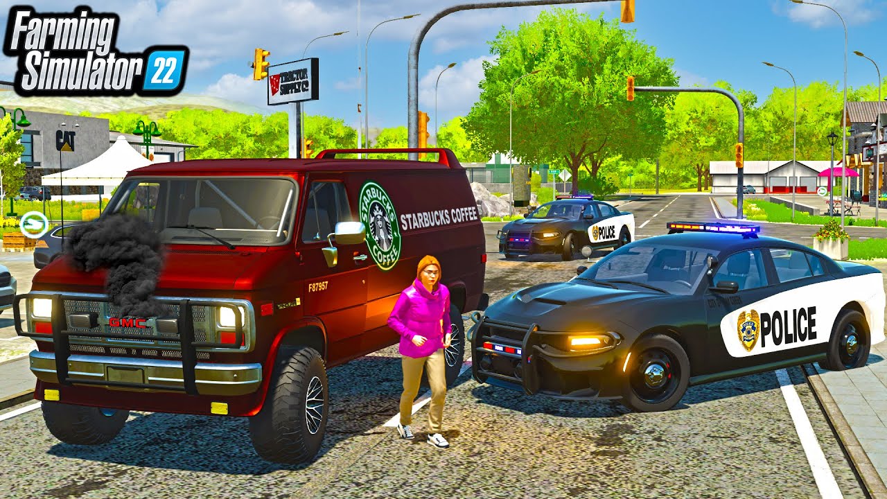 KAREN ROBS STARBUCKS VAN! (HIGH SPEED CHASE) | FS22