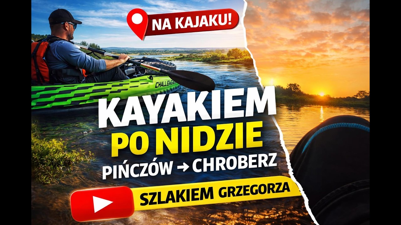 🌅 Spływ kajakowy o świcie po Nidzie Pińczów  Chroberz🚣‍♂️ + powrót rowerem przez lessowe wąwozy 🚴‍♂️