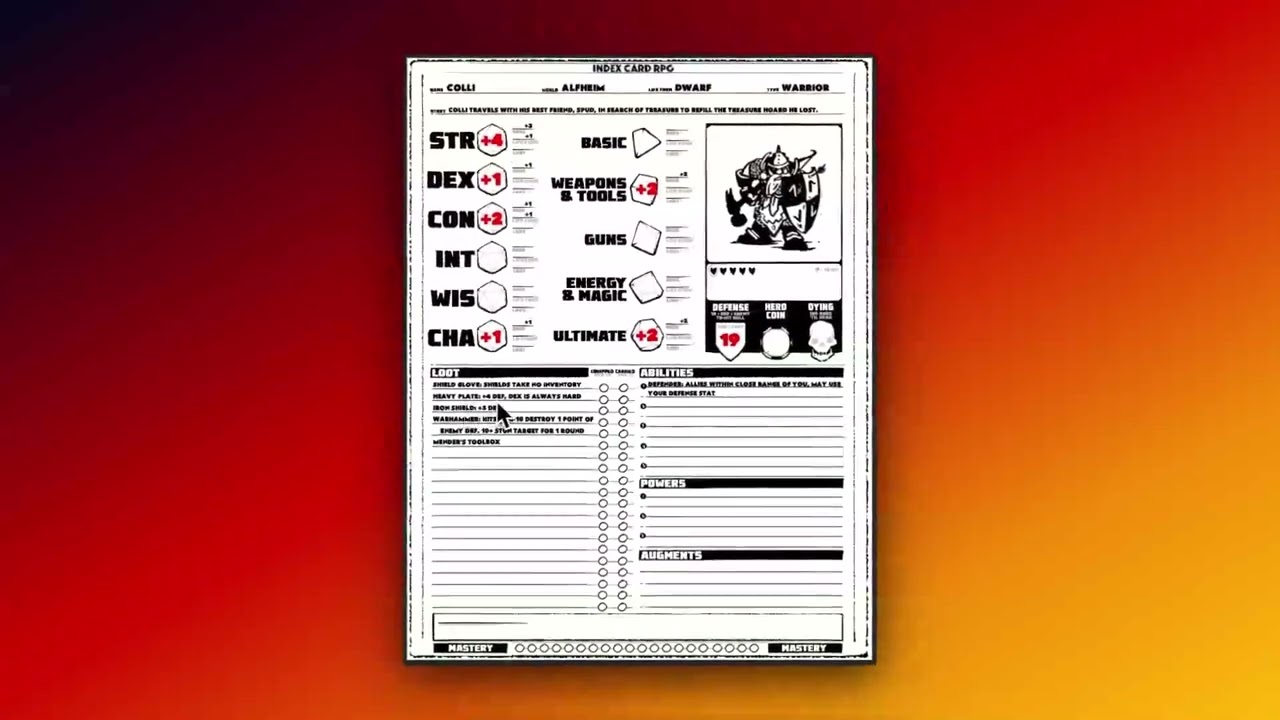 Лист персонажа ICRPG для игроков