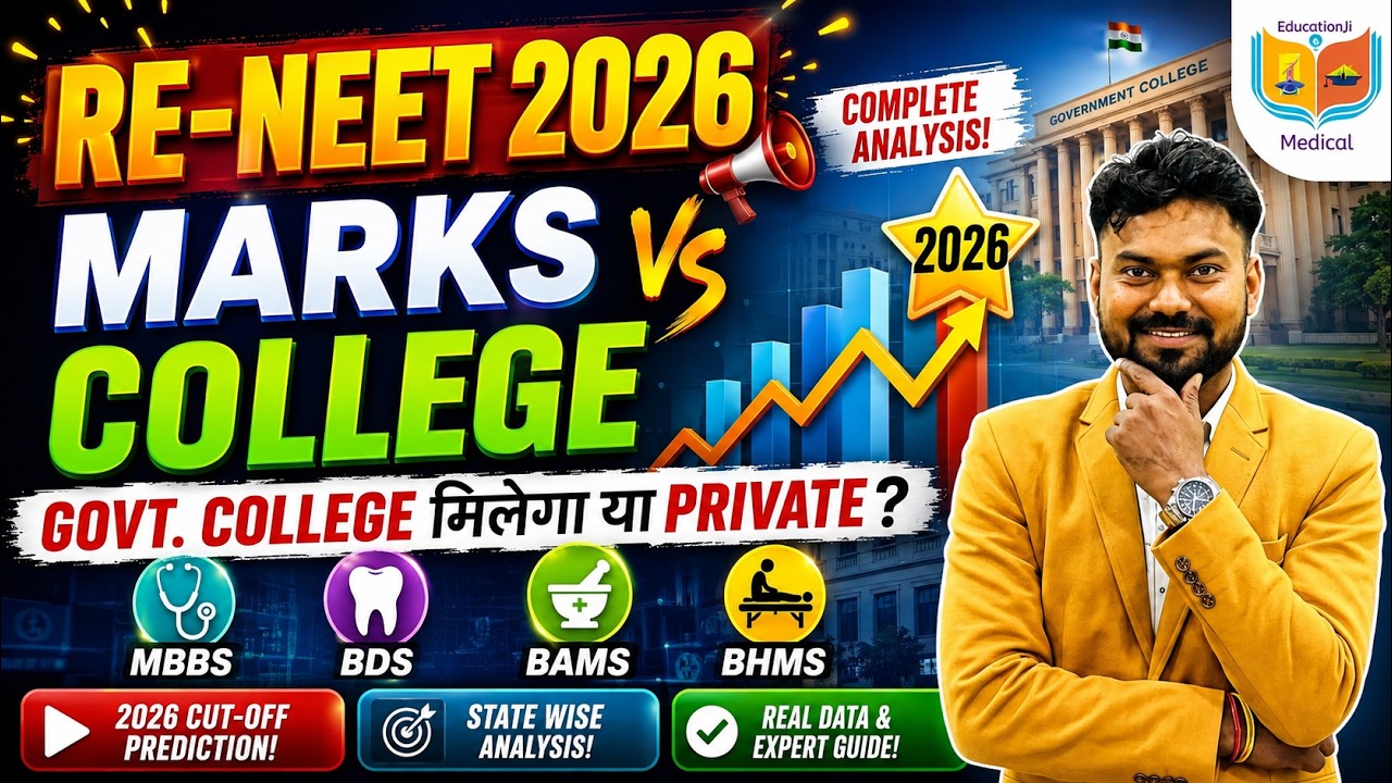 RE-NEET 2026 Expected Cutoff | Marks vs College (MBBS, BDS, BAMS, BHMS) Full Analysis