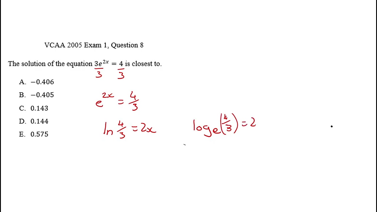 VCAA 2005 Exam 1, Section 1 Question 8