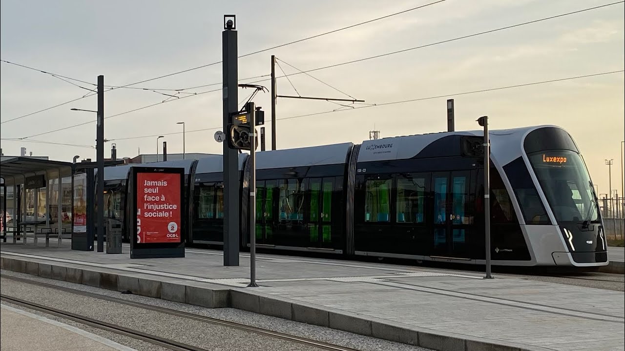 CAF Urbos 3 (Cab Ride) - LUXTRAM Ligne T1  - Tramway de Luxembourg - De Luxexpo à Lycée Bouneweg