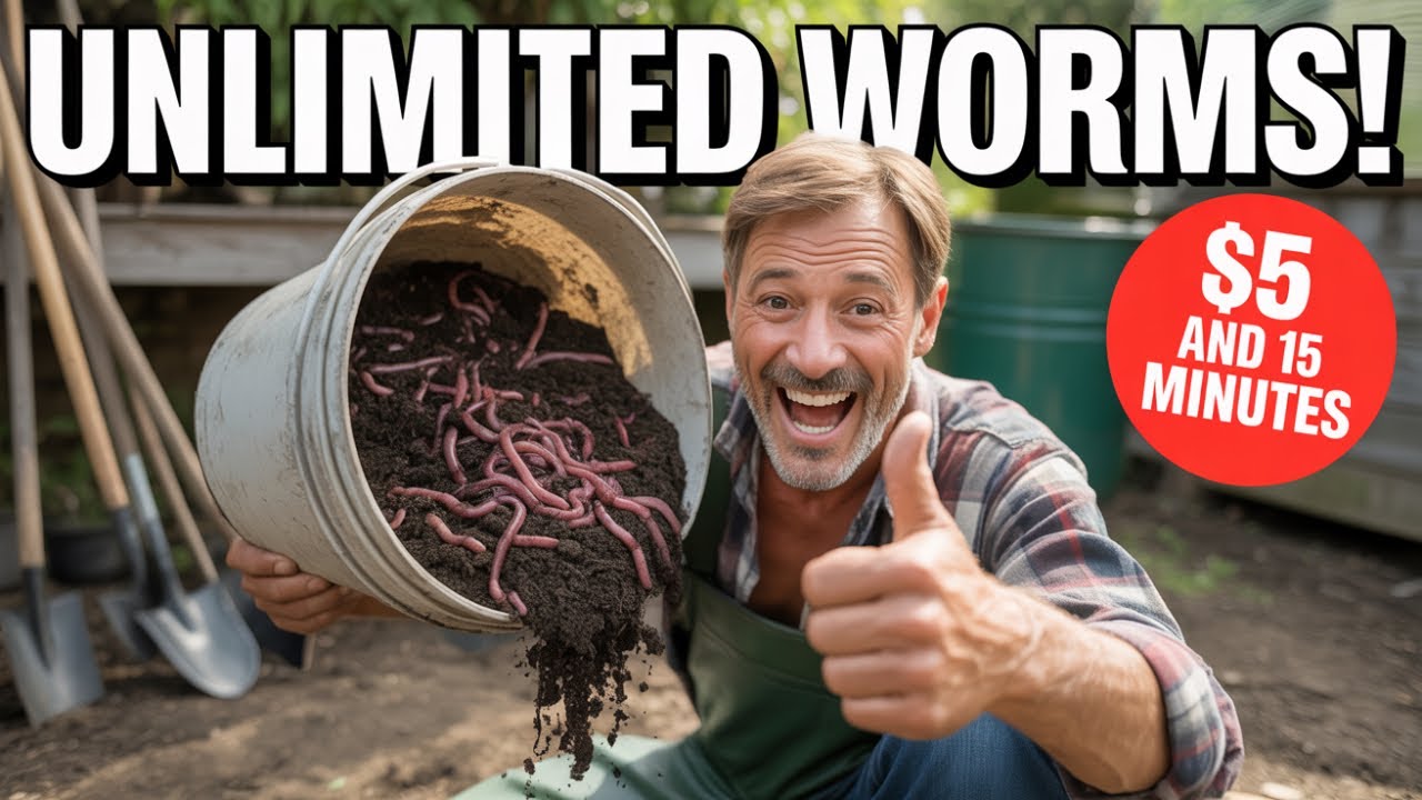 I Turned A $5 Bucket Into An Infinite Worm Farm In 15 Minutes!