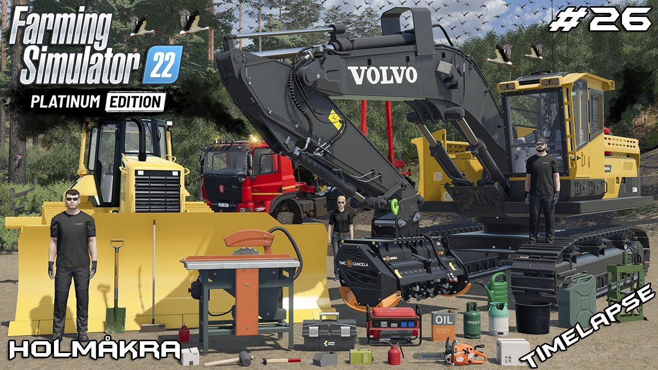 BUILDING NEW STORAGE FOR LOGS WITH VOLVO | Forestry ON Holmakra | Farming Simulator 22 | Episode 26