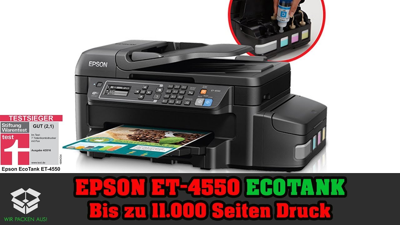 ❌Epson ET-4550 EcoTank 4in1 Wlan Drucker Multifunktionsdrucker im Test❌