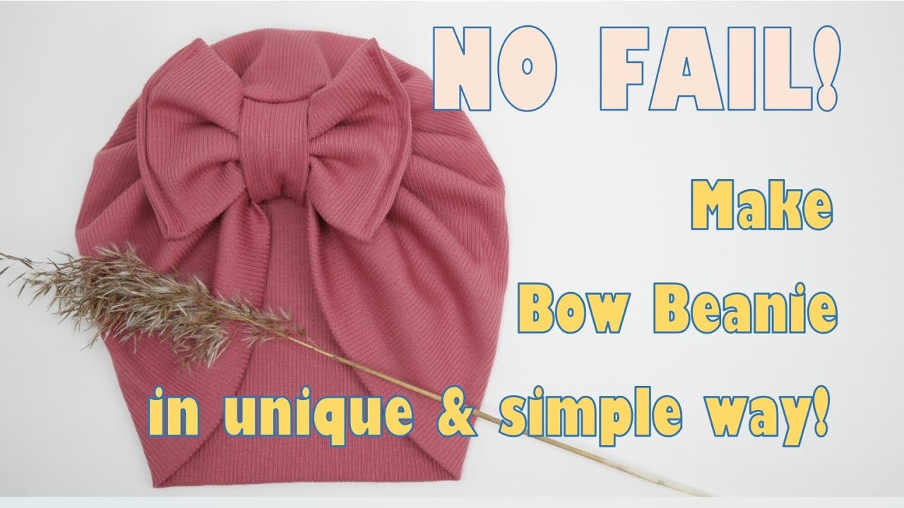 How to sew bow beanie, bow turban with this easiest and fast way? Beanie with bow