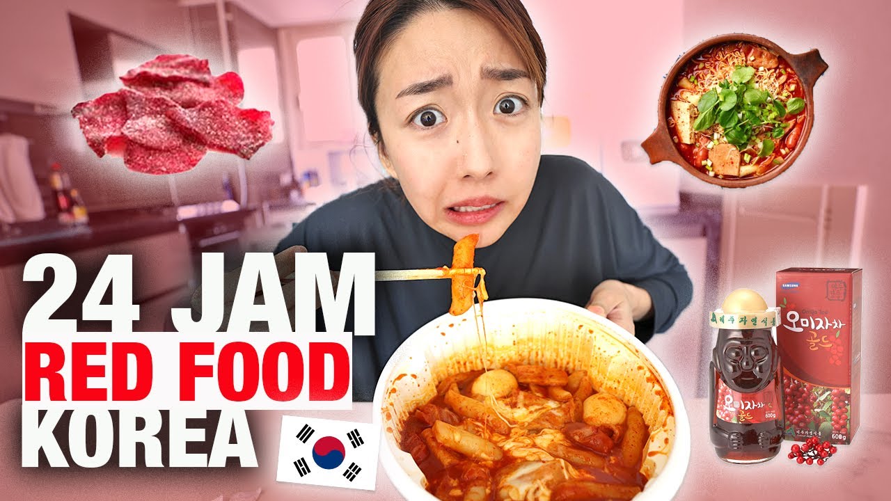 24 JAM MAKAN WARNA MERAH KOREA!